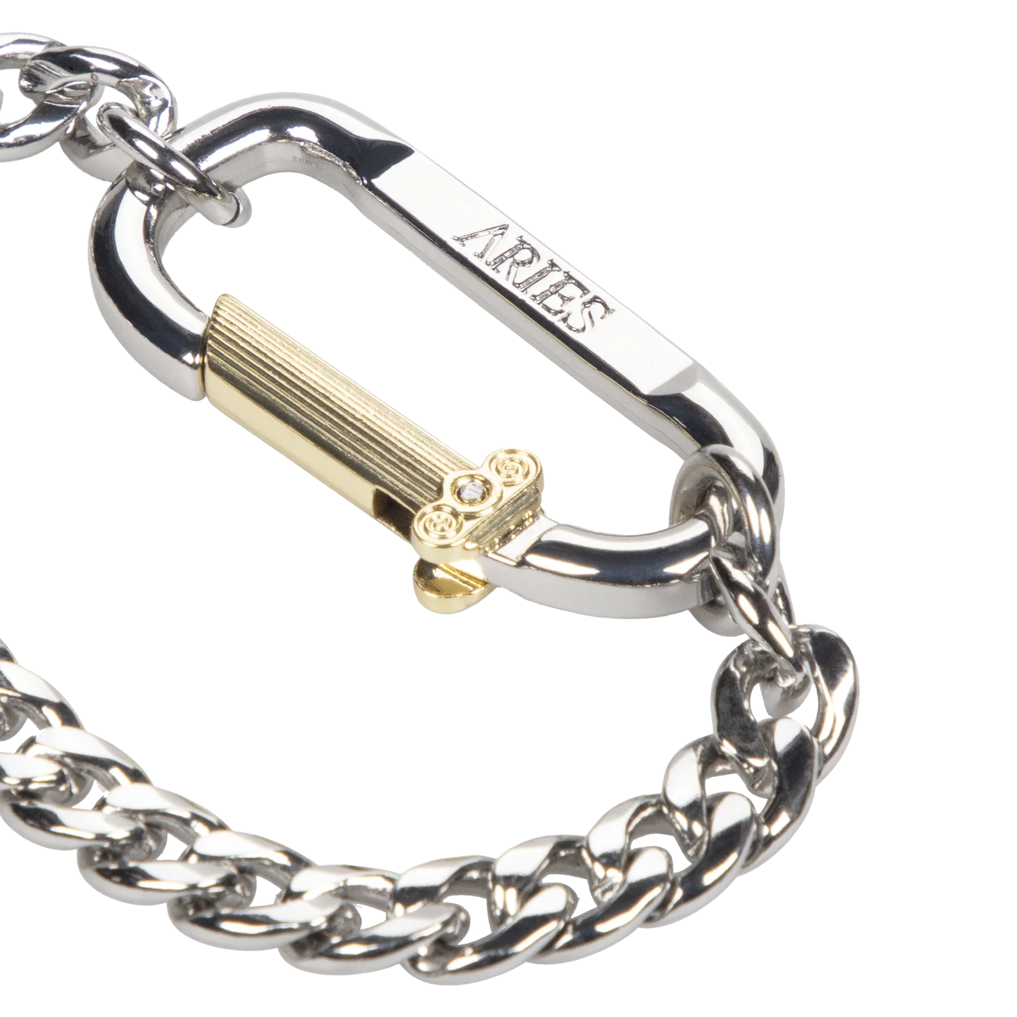 Aries Mini Carabiner Chain Bracelet Silver AR9026403