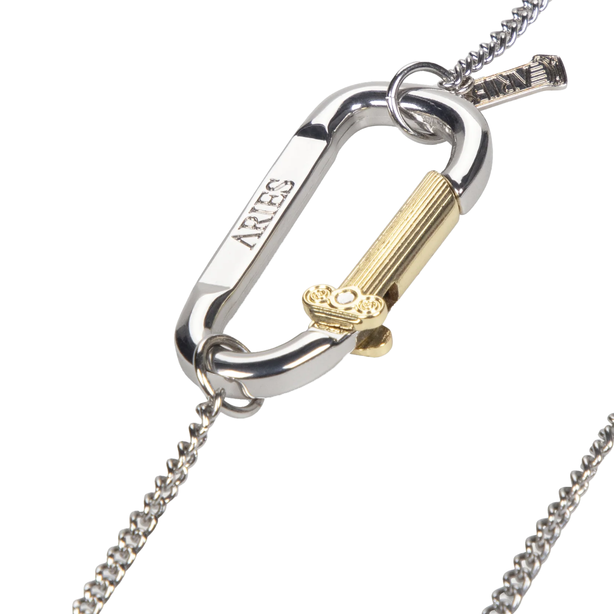 Aries Mini Carabiner Chain Necklace Silver