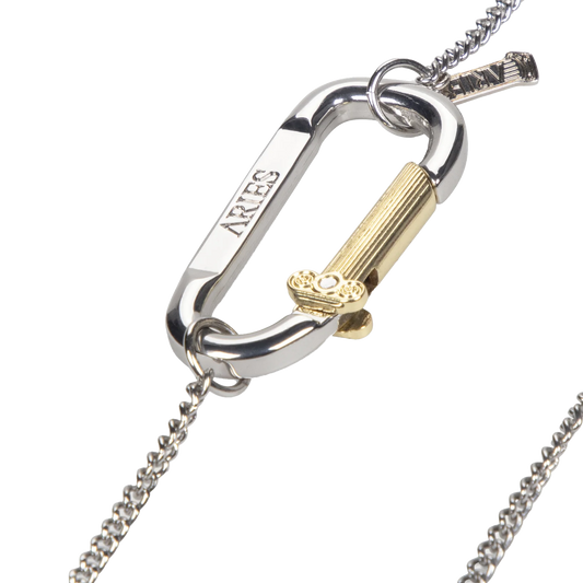 Aries Mini Carabiner Chain Necklace Silver