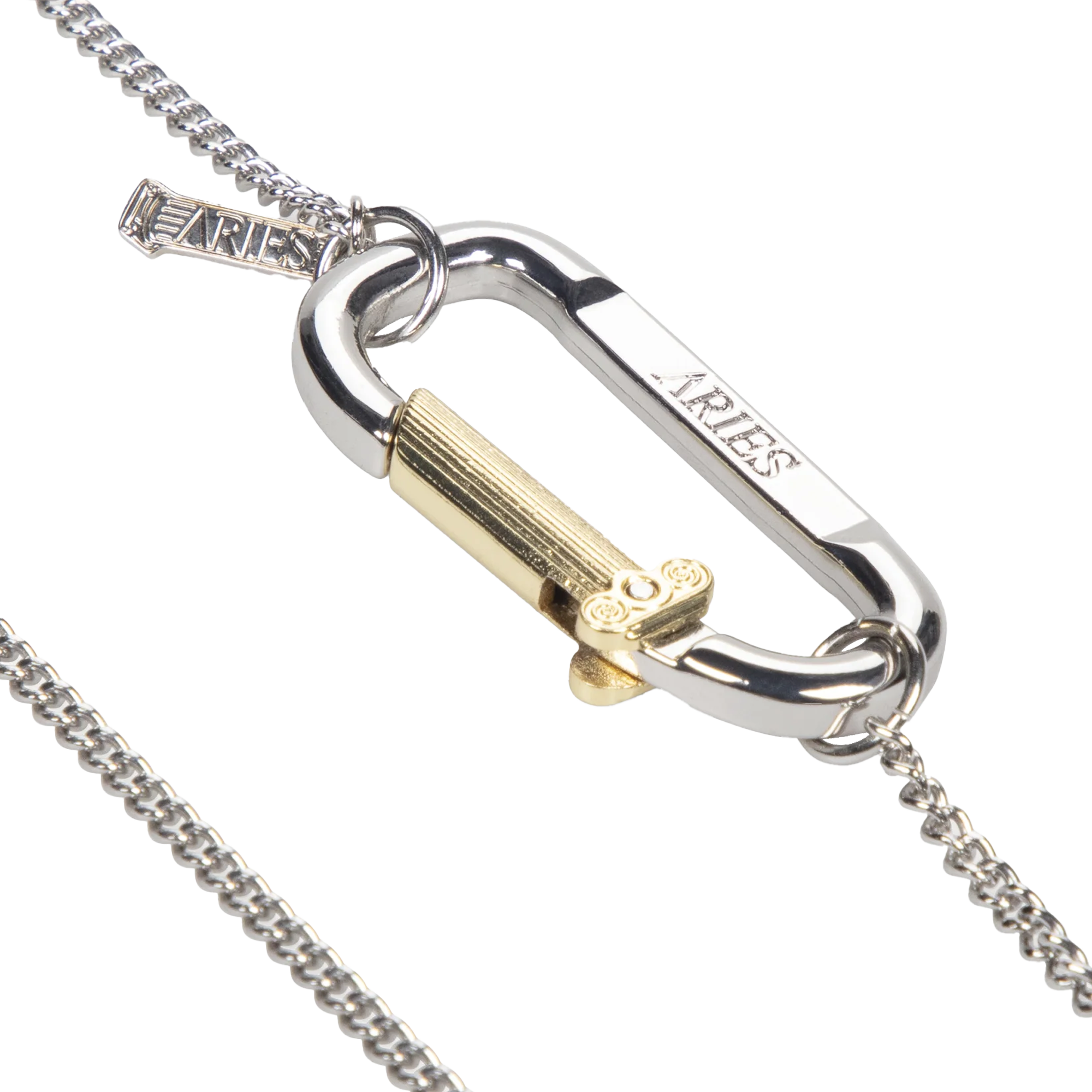 Aries Mini Carabiner Chain Necklace Silver