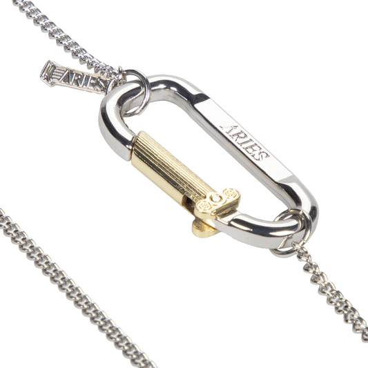 Aries Mini Carabiner Chain Necklace Silver