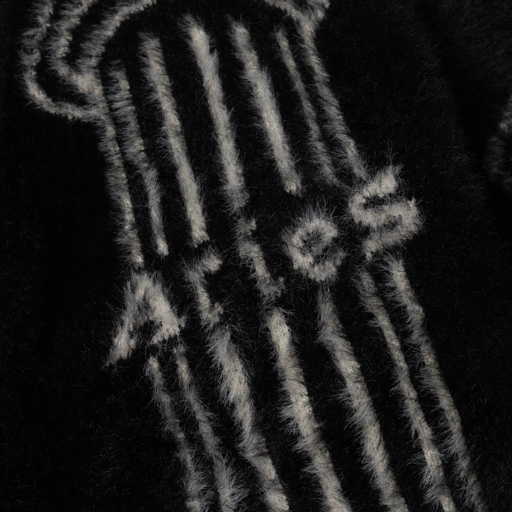 Aries Oversized Chenille Column Knit Cardigan Black