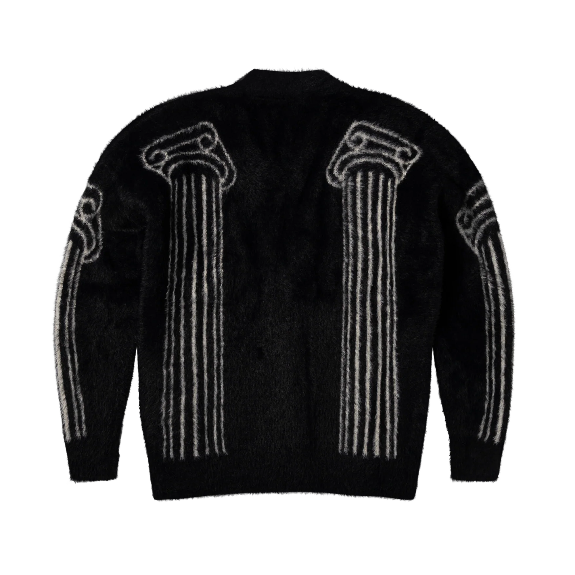 Aries Oversized Chenille Column Knit Cardigan Black