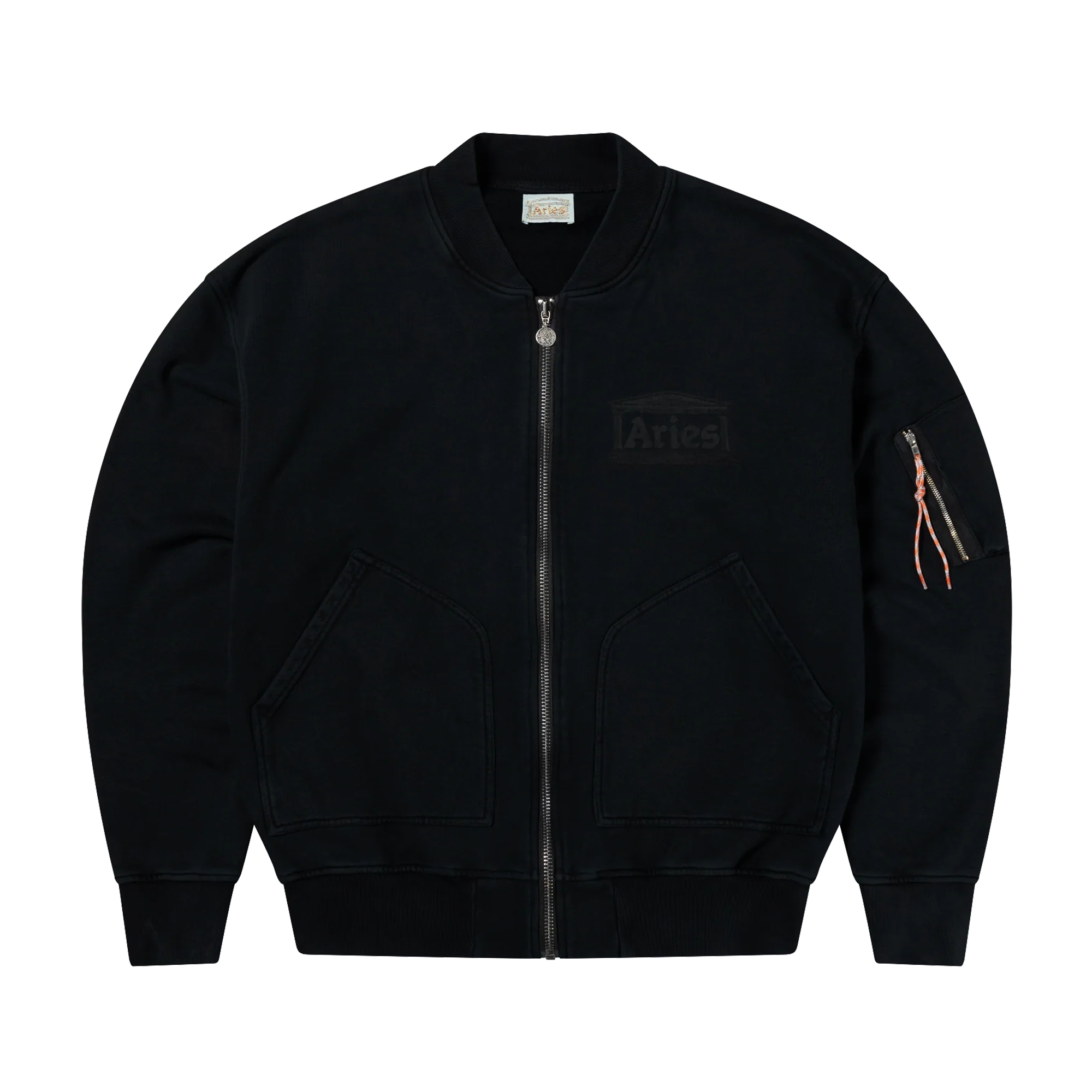 Aries Premium Faded Temple Bomber Black