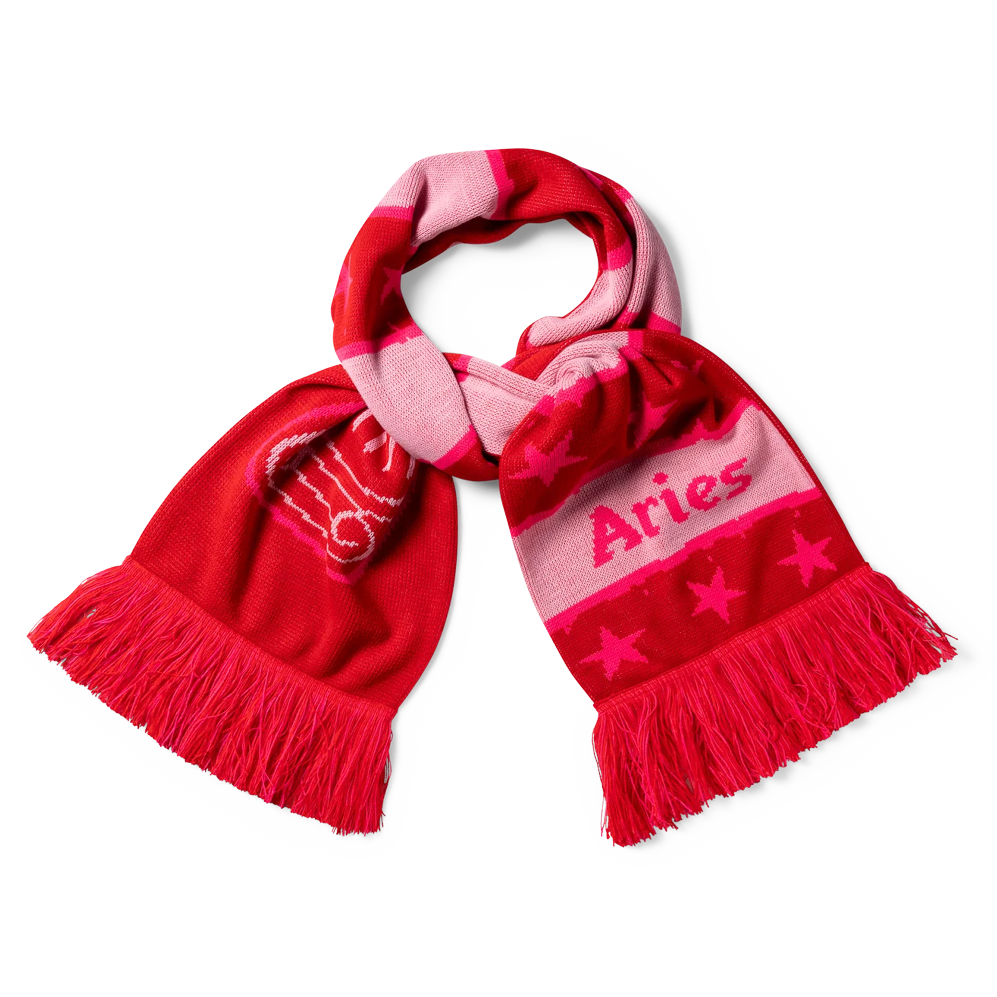 Aries Stripey Column Scarf Hot Pink