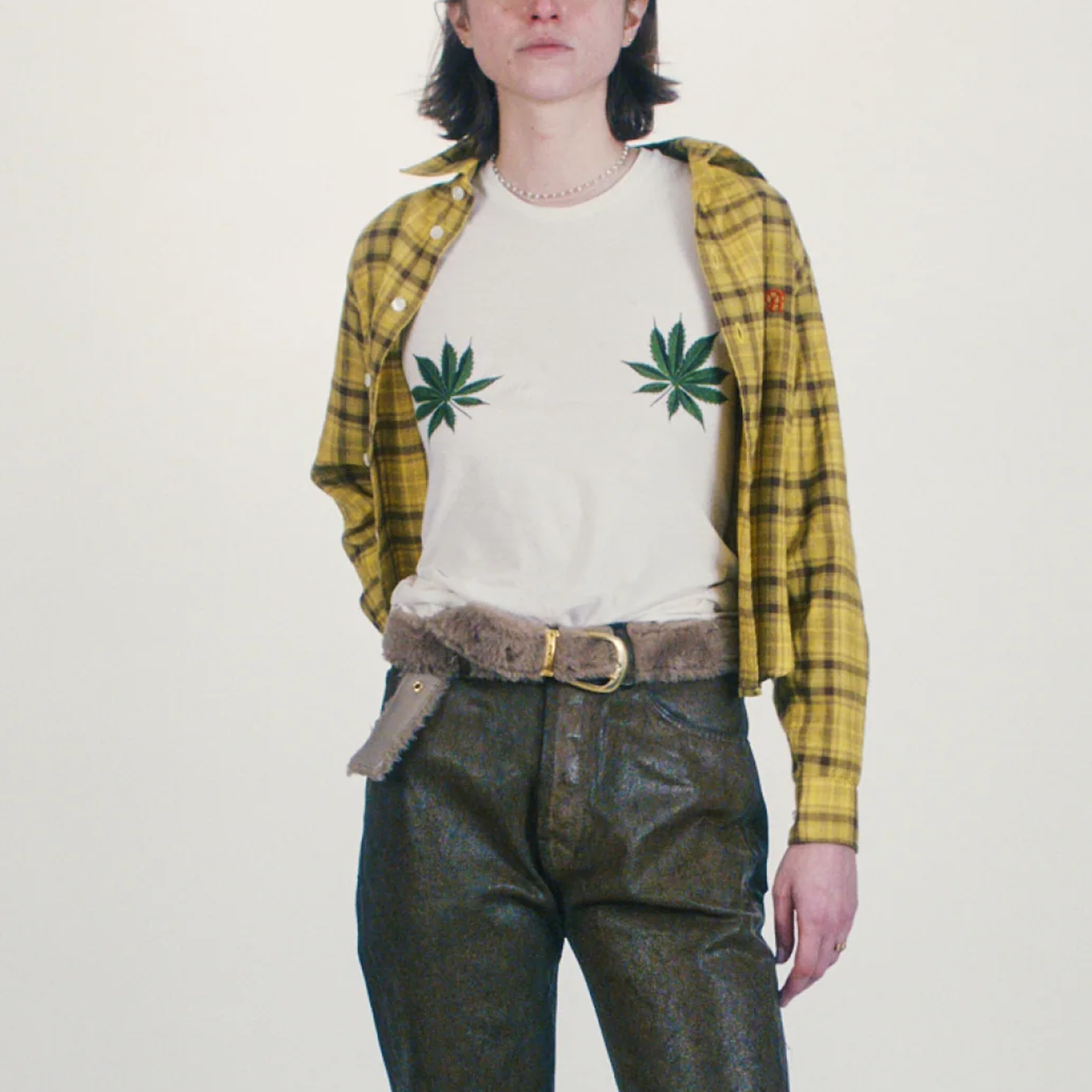 Aries T.H.C.T.I.T.S Cap Sleeve T-Shirt Off White