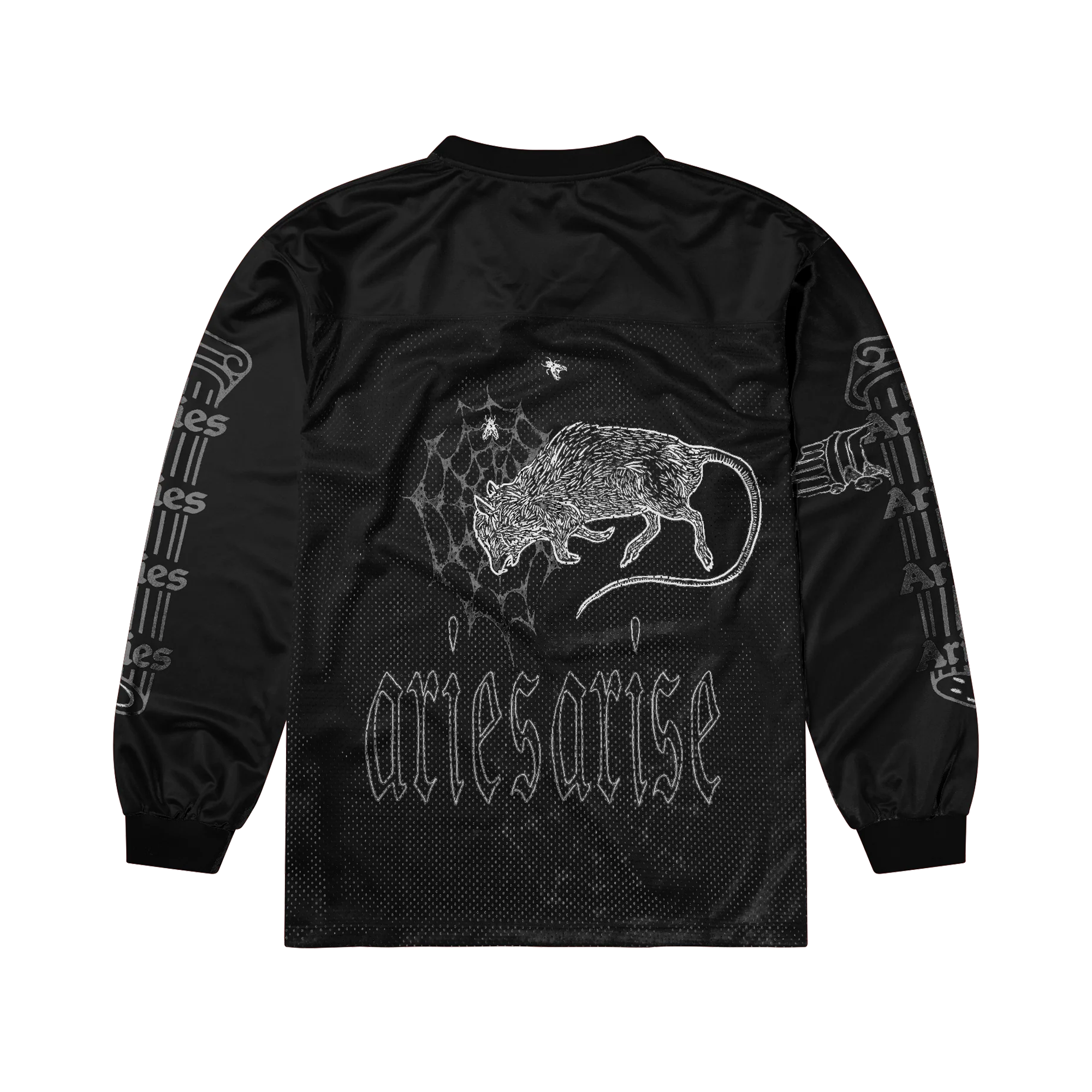 Aries The Rat Project Airtex Long Sleeve T-Shirt Black