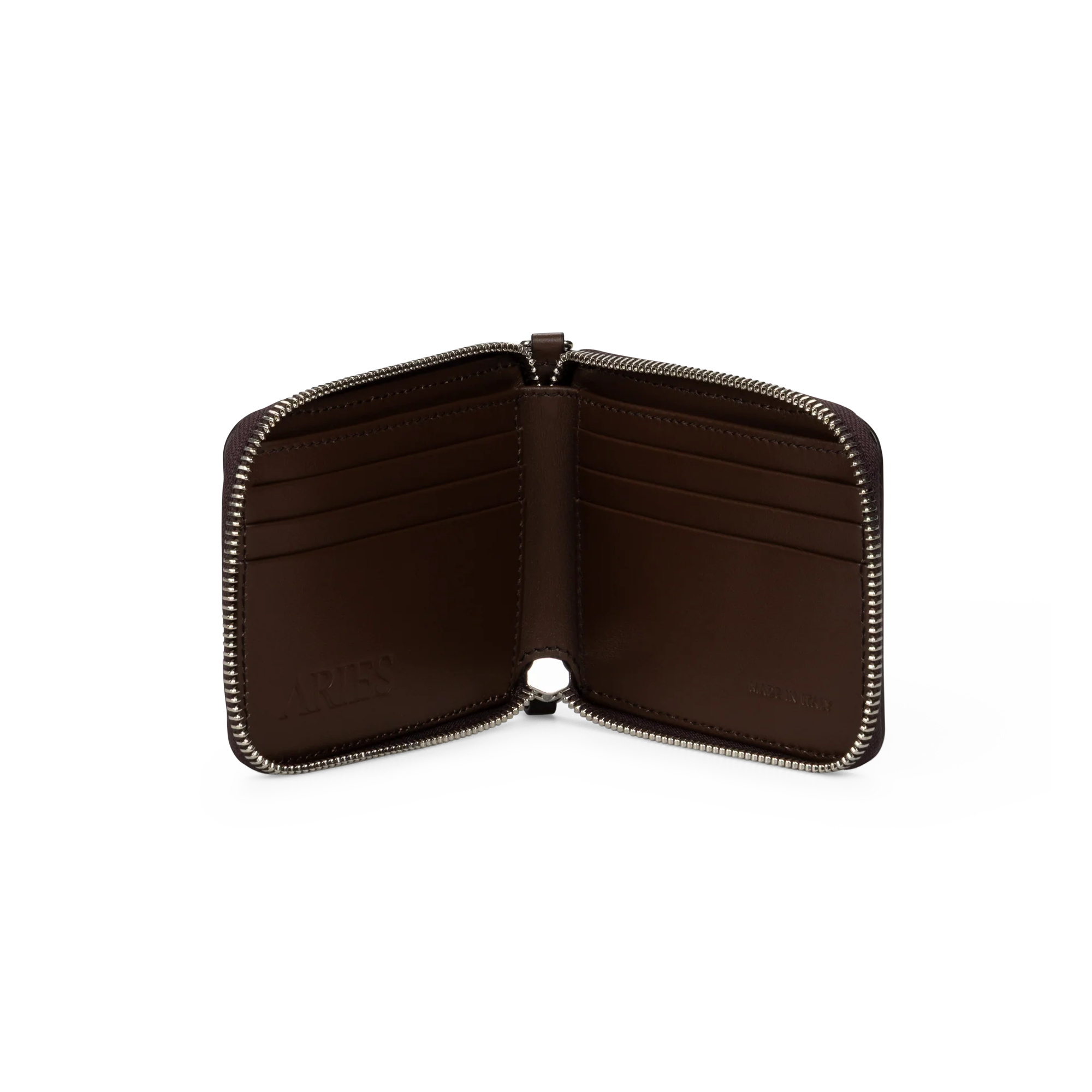 Aries Vintage Leather Bobby Wallet Brown