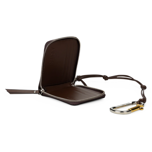 Aries Vintage Leather Bobby Wallet Brown