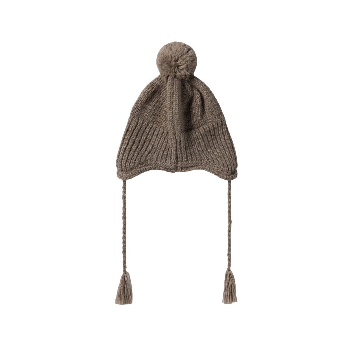 Aries Chunky Knit Pom Pom Beanie Brown