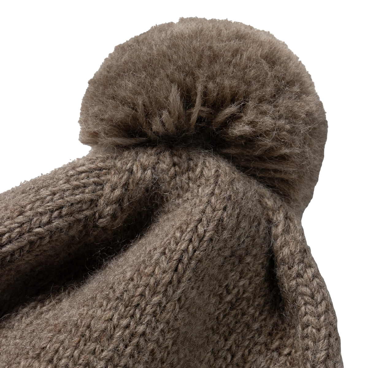 Aries Chunky Knit Pom Pom Beanie Brown