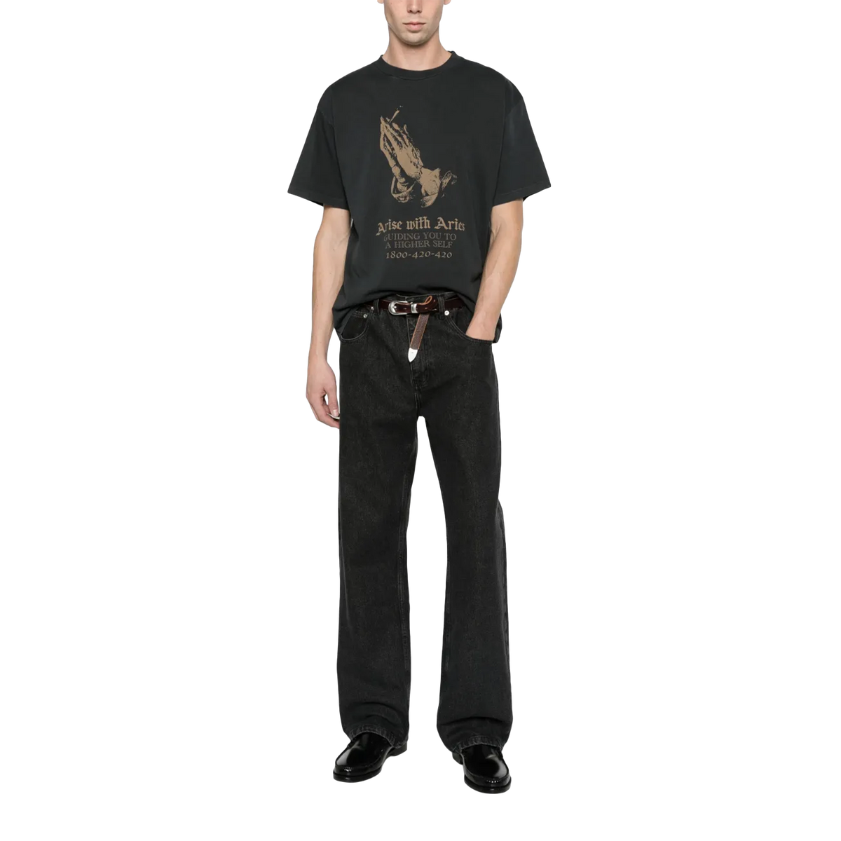 Aries Faded Arise with Aries T-Shirt Black