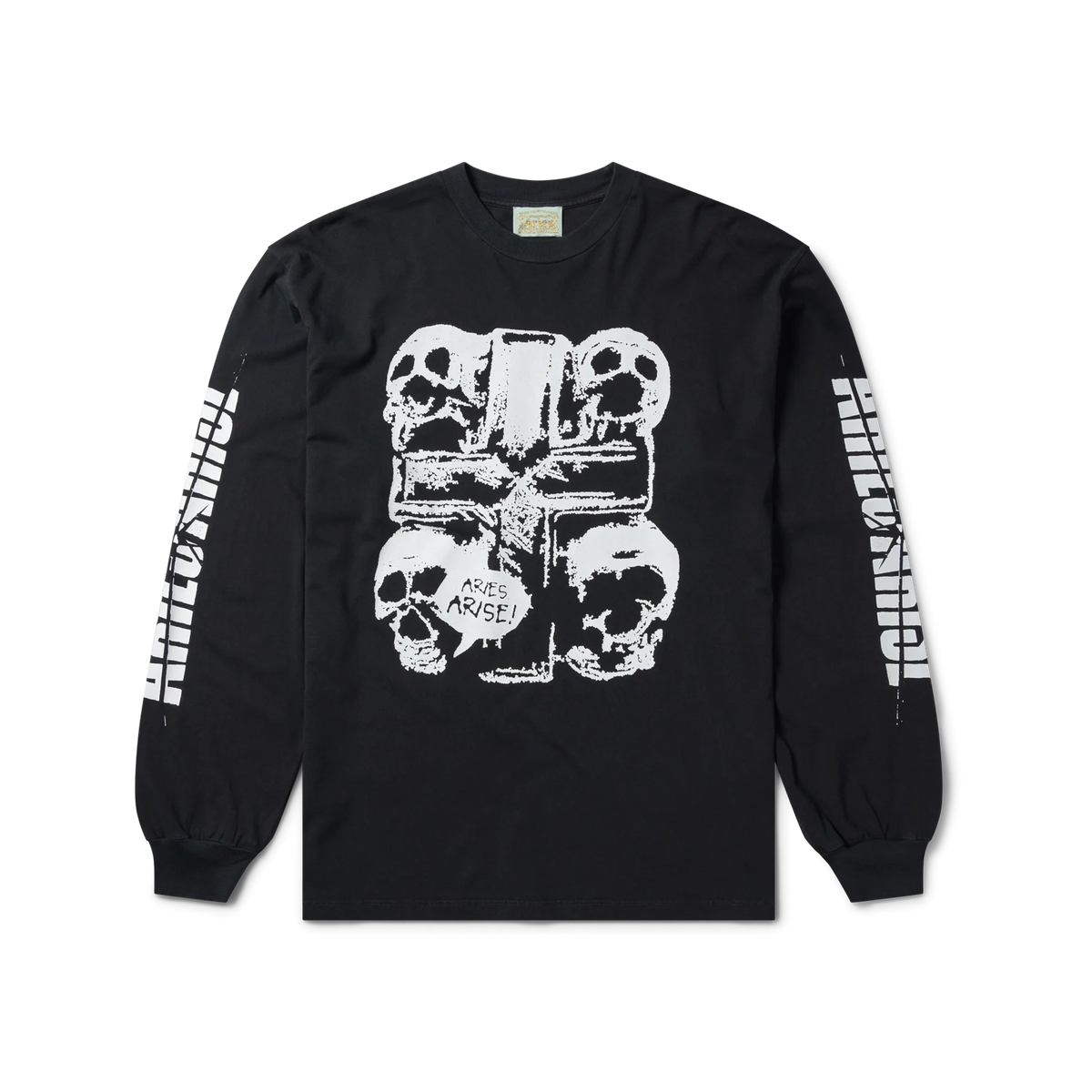 Aries Faded I'm Cross Long Sleeve T-Shirt Black