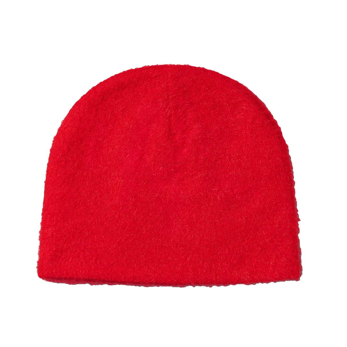 Aries Fluffy Reversible Skull Beanie Red