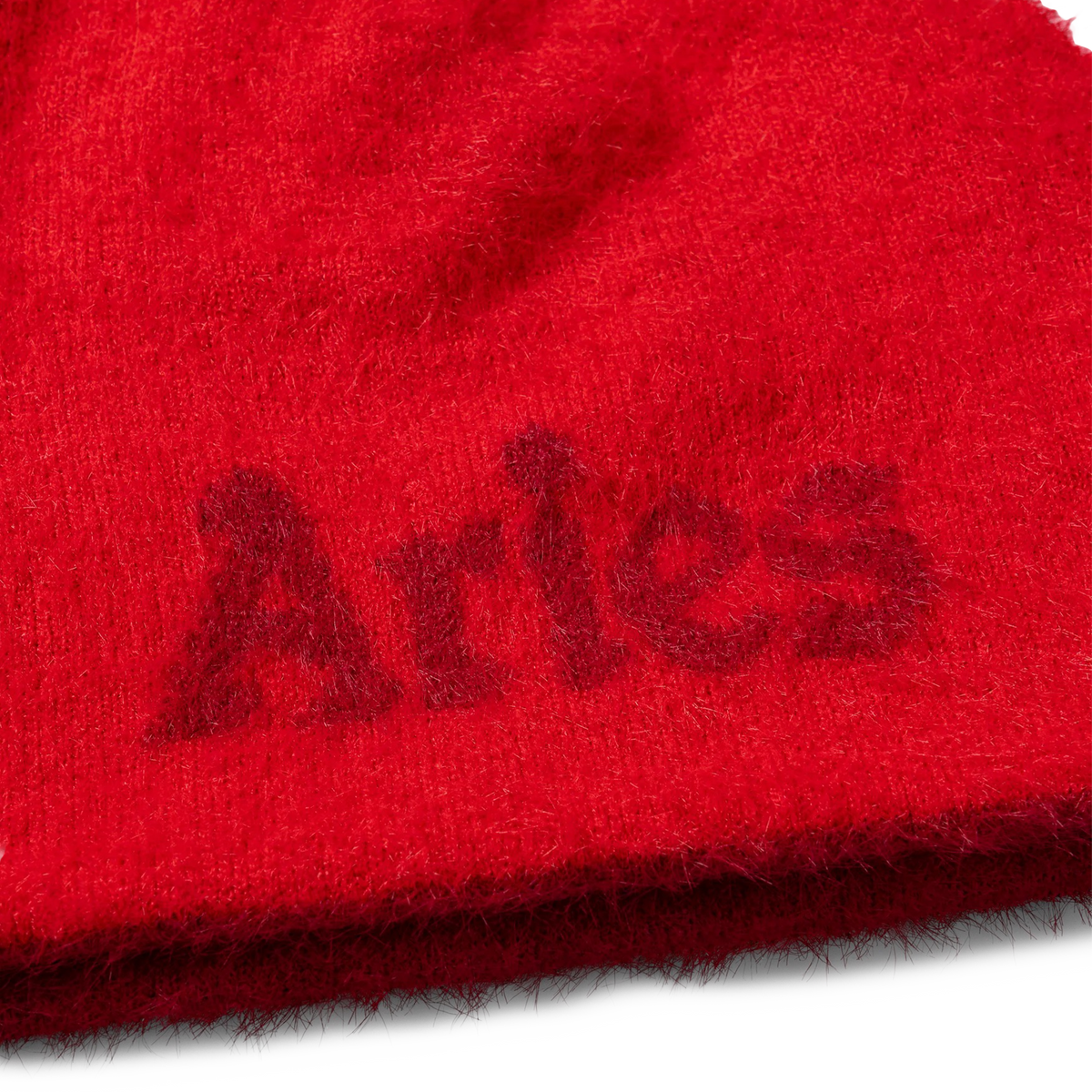 Aries Fluffy Reversible Skull Beanie Red
