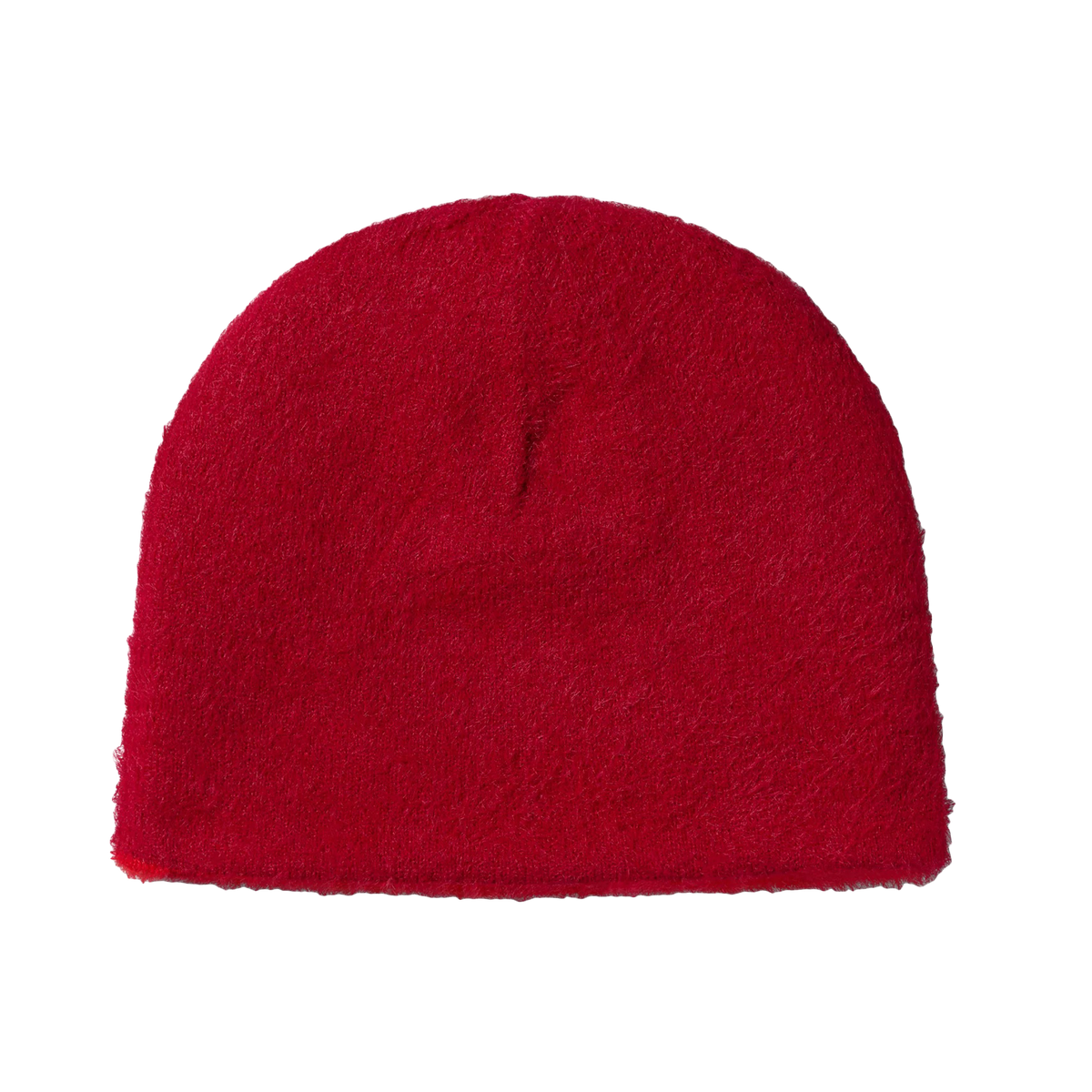 Aries Fluffy Reversible Skull Beanie Red