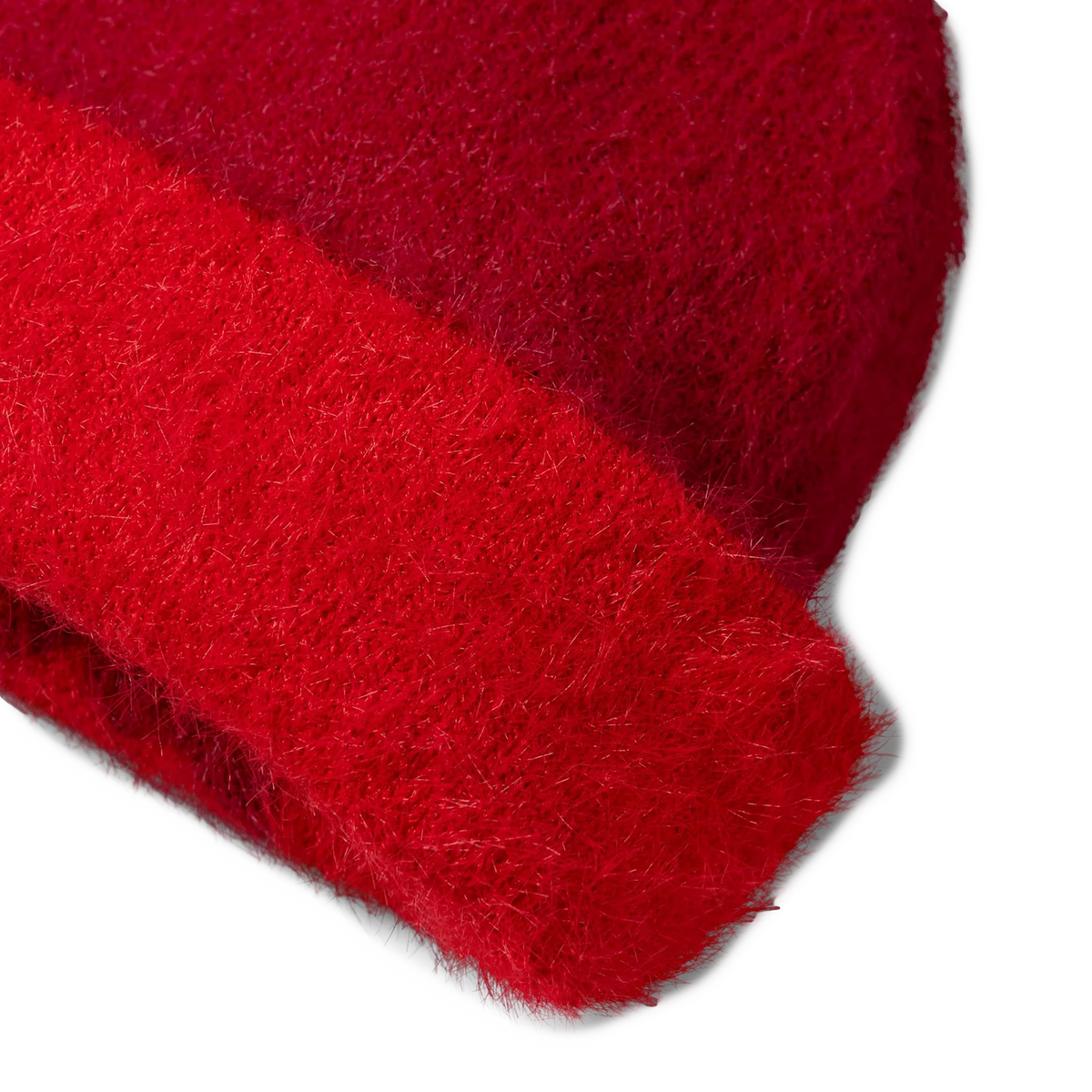 Aries Fluffy Reversible Skull Beanie Red