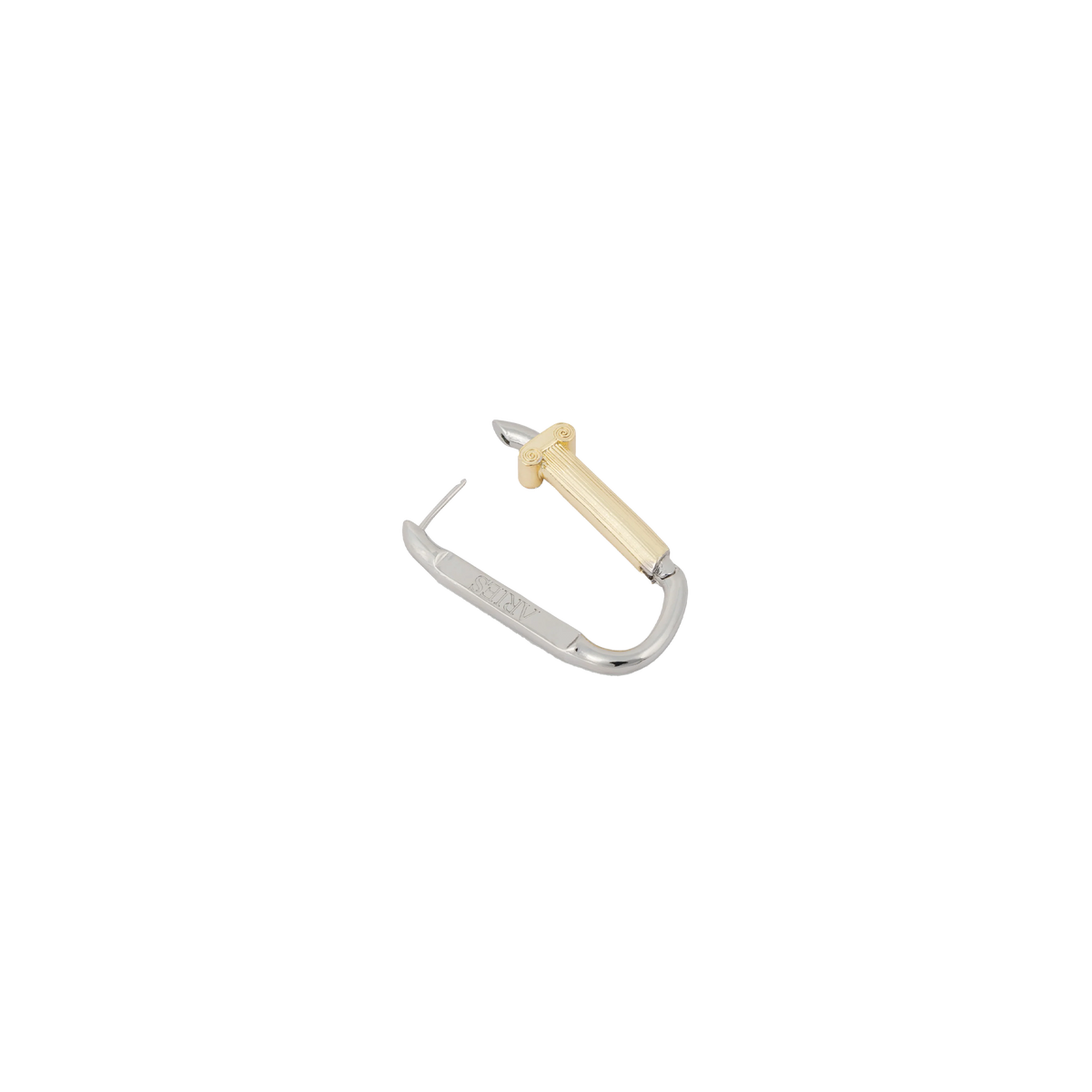 Aries Mini Column Carabiner Earrings Silver/Gold