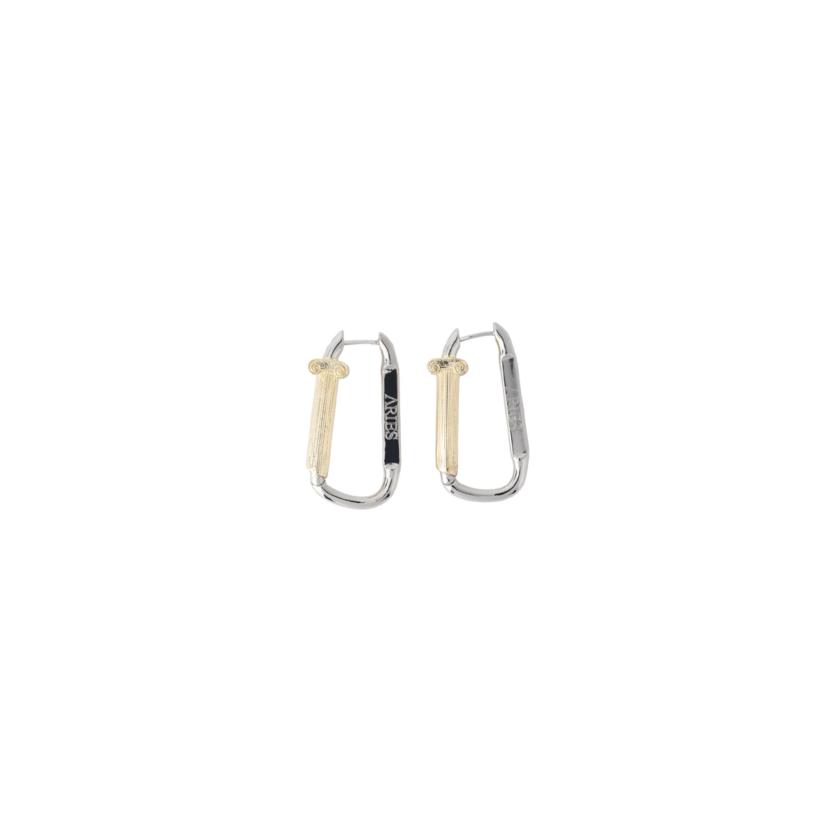 Aries Mini Column Carabiner Earrings Silver/Gold