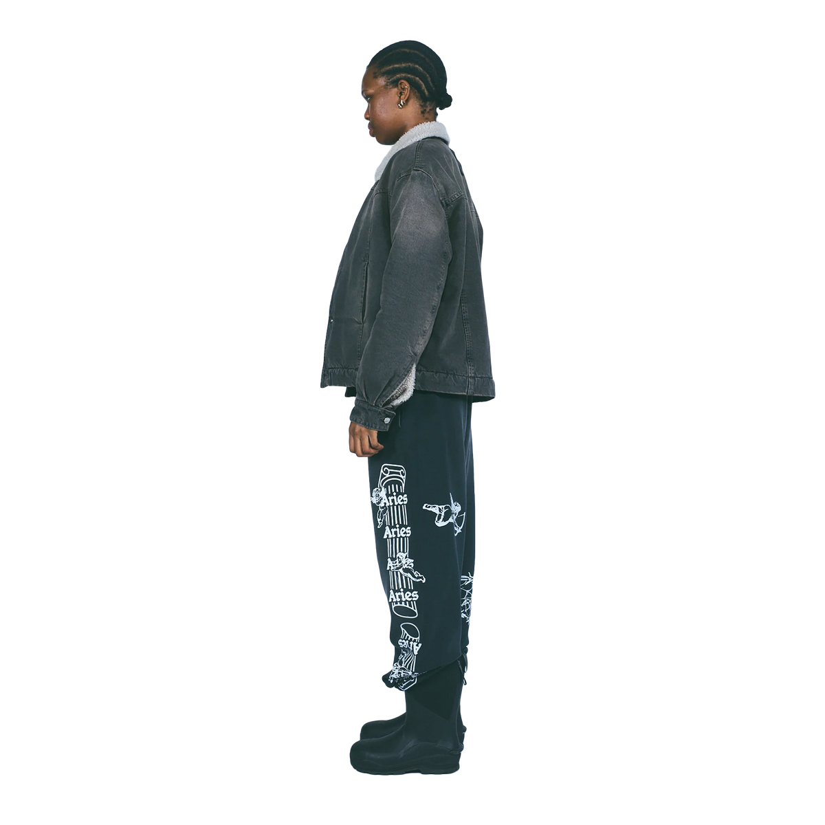 Aries Premium Aged Cherub Column Sweatpant Black