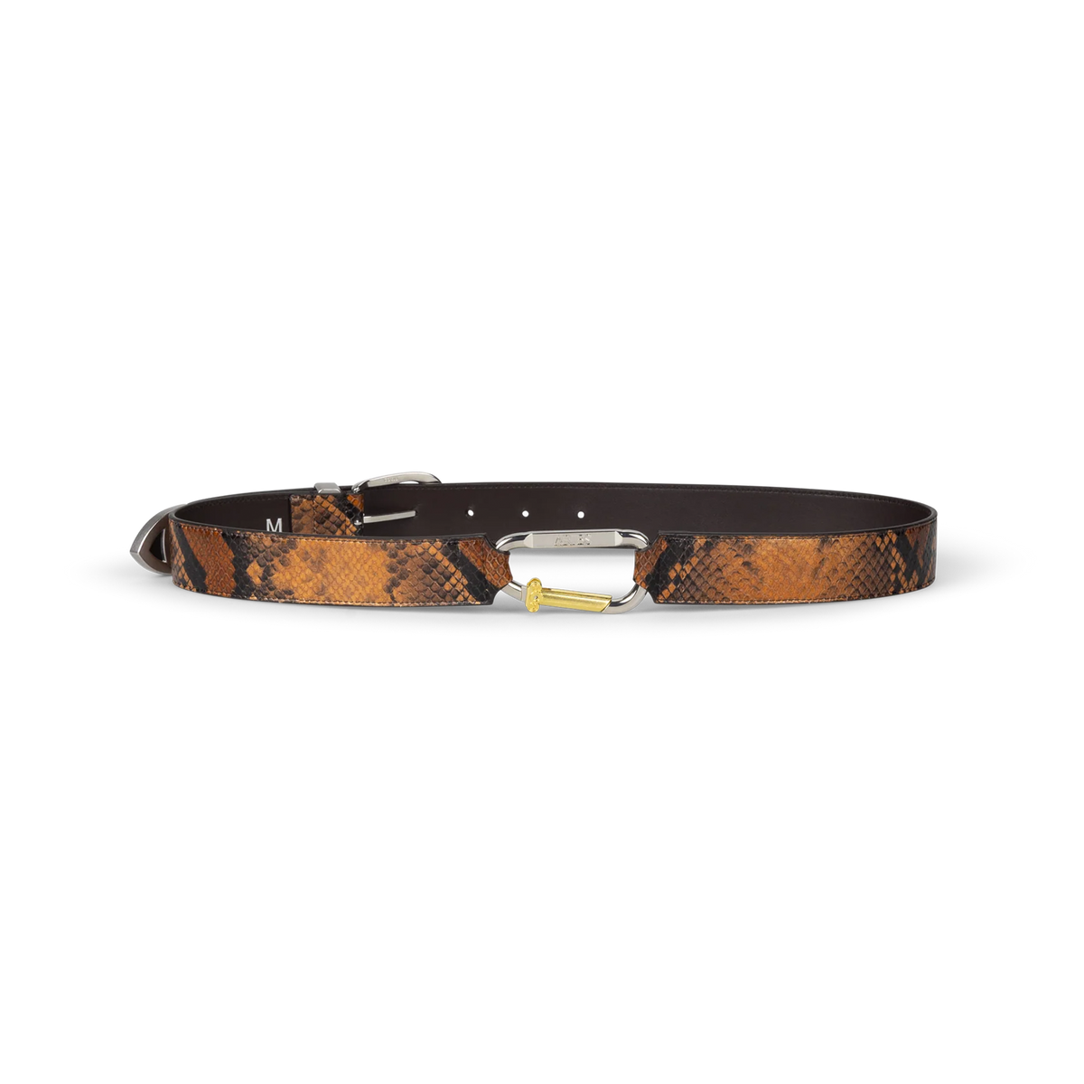 Aries Snake Print Leather Mazzo Belt Brown