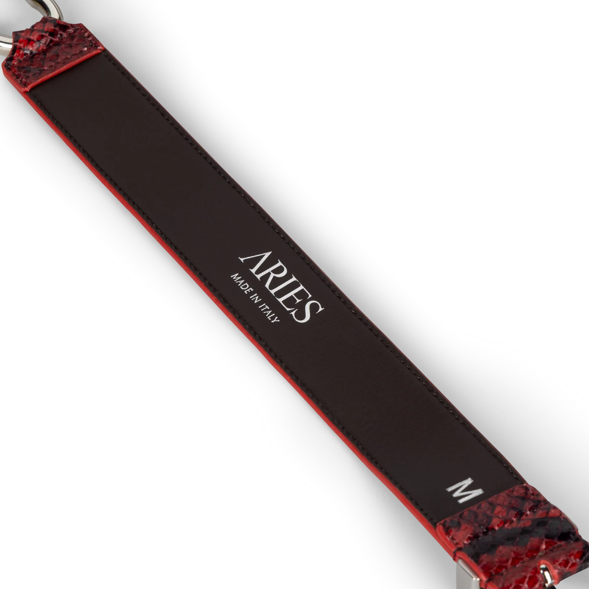 Aries Snake Print Leather Mazzo Belt Red