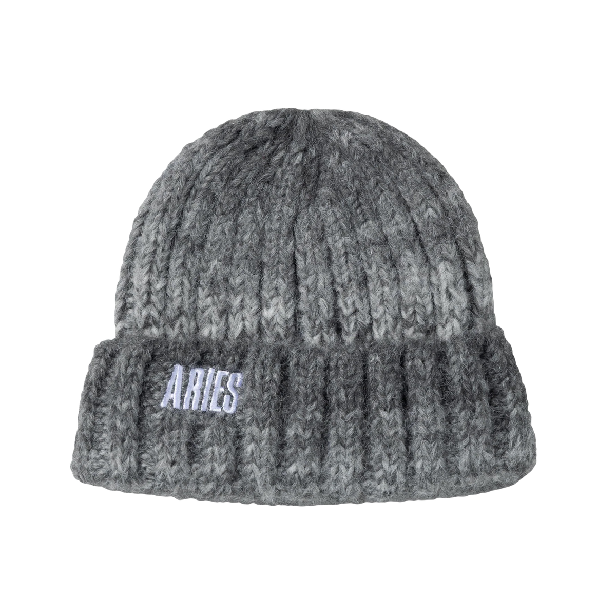 Aries Space Dye Rib Knit Beanie Grey