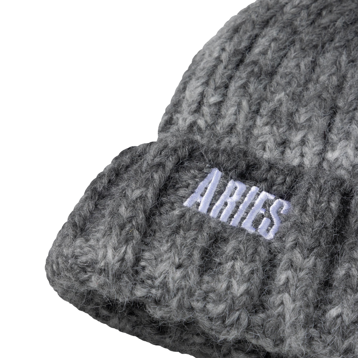 Aries Space Dye Rib Knit Beanie Grey