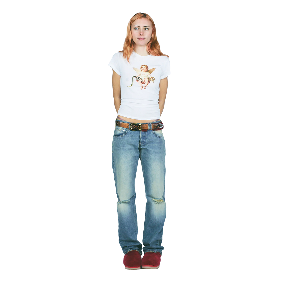 Aries Women's Lil Cherub Cap Sleeve T-Shirt Off White
