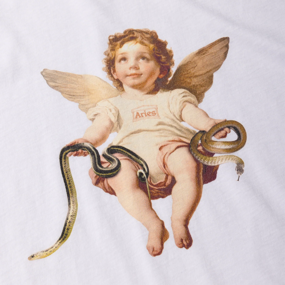 Aries Women's Lil Cherub Cap Sleeve T-Shirt Off White