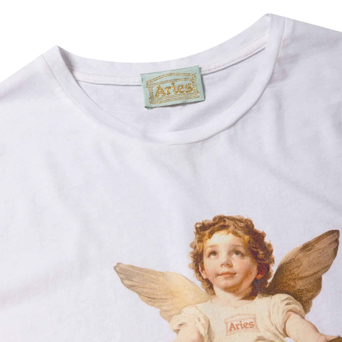 Aries Women's Lil Cherub Cap Sleeve T-Shirt Off White