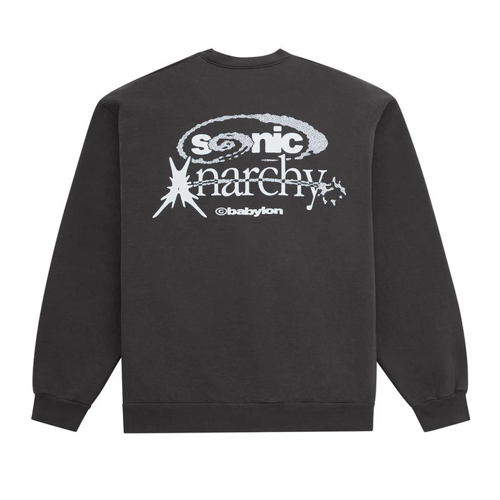 Babylon LA Sonic Anarchy Crewneck Sweatshirt Washed Black
