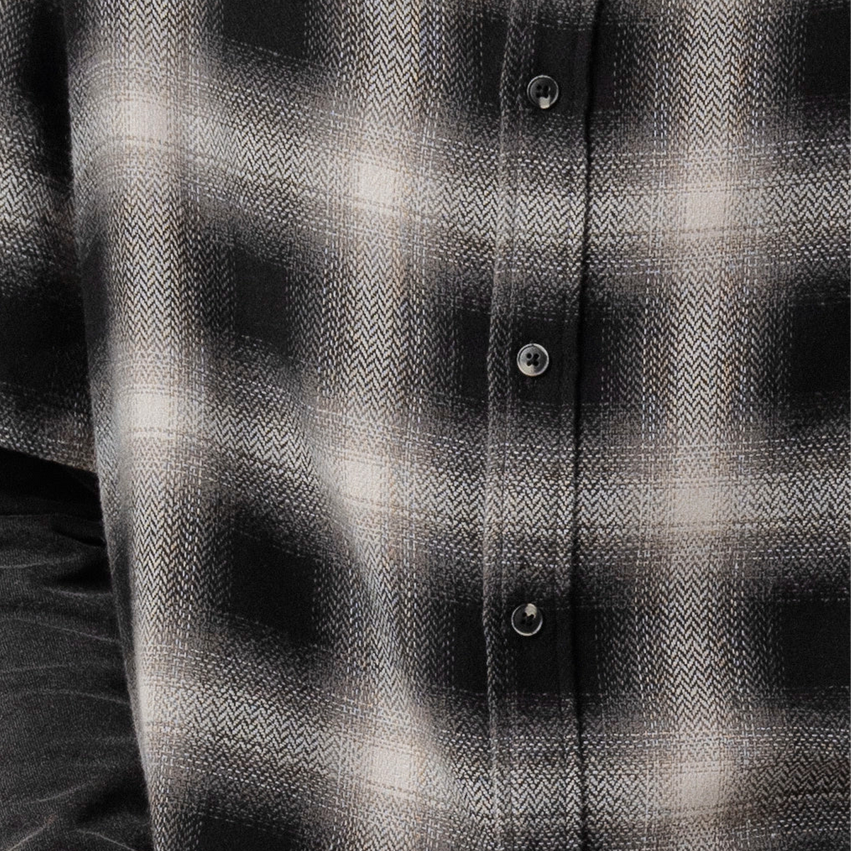 Beach Brains Long Sleeve Layer Shirt Black/Bone Plaid