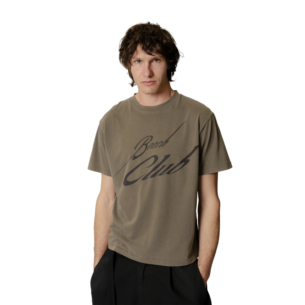 Beach Brains Beach Club Tide T-Shirt Brown