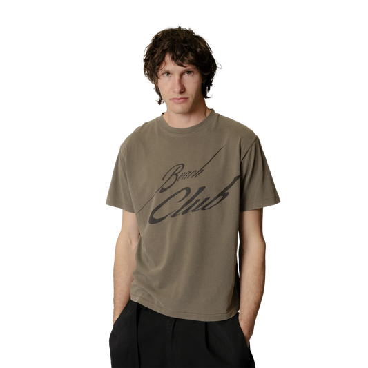 Beach Brains Beach Club Tide T-Shirt Brown