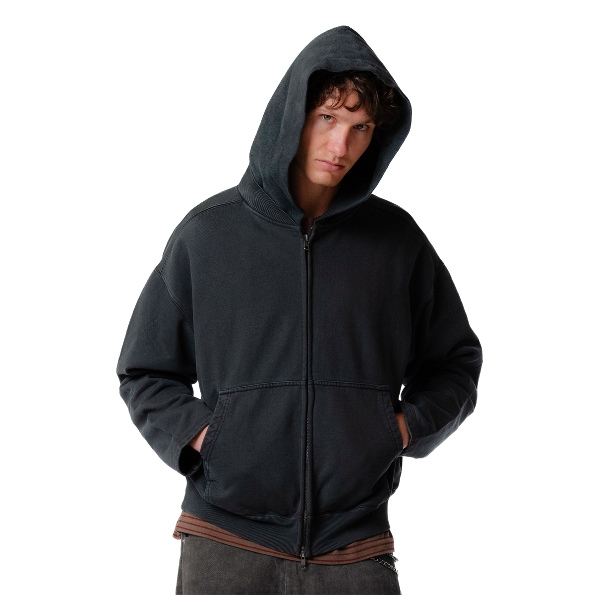 Beach Brains Bomber Zip Hood Black