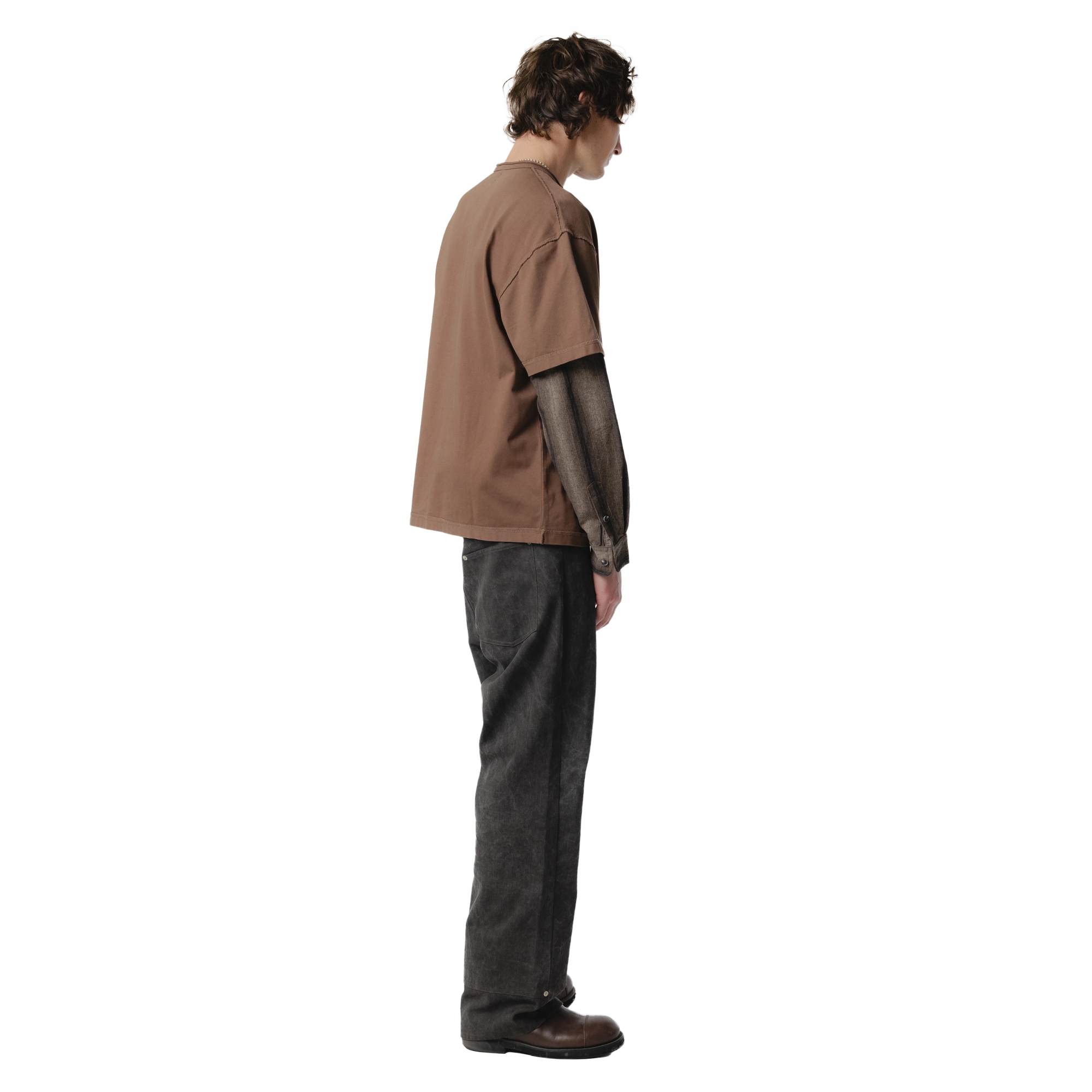 Beach Brains Dead End Shirt Brown/Ash Stripe
