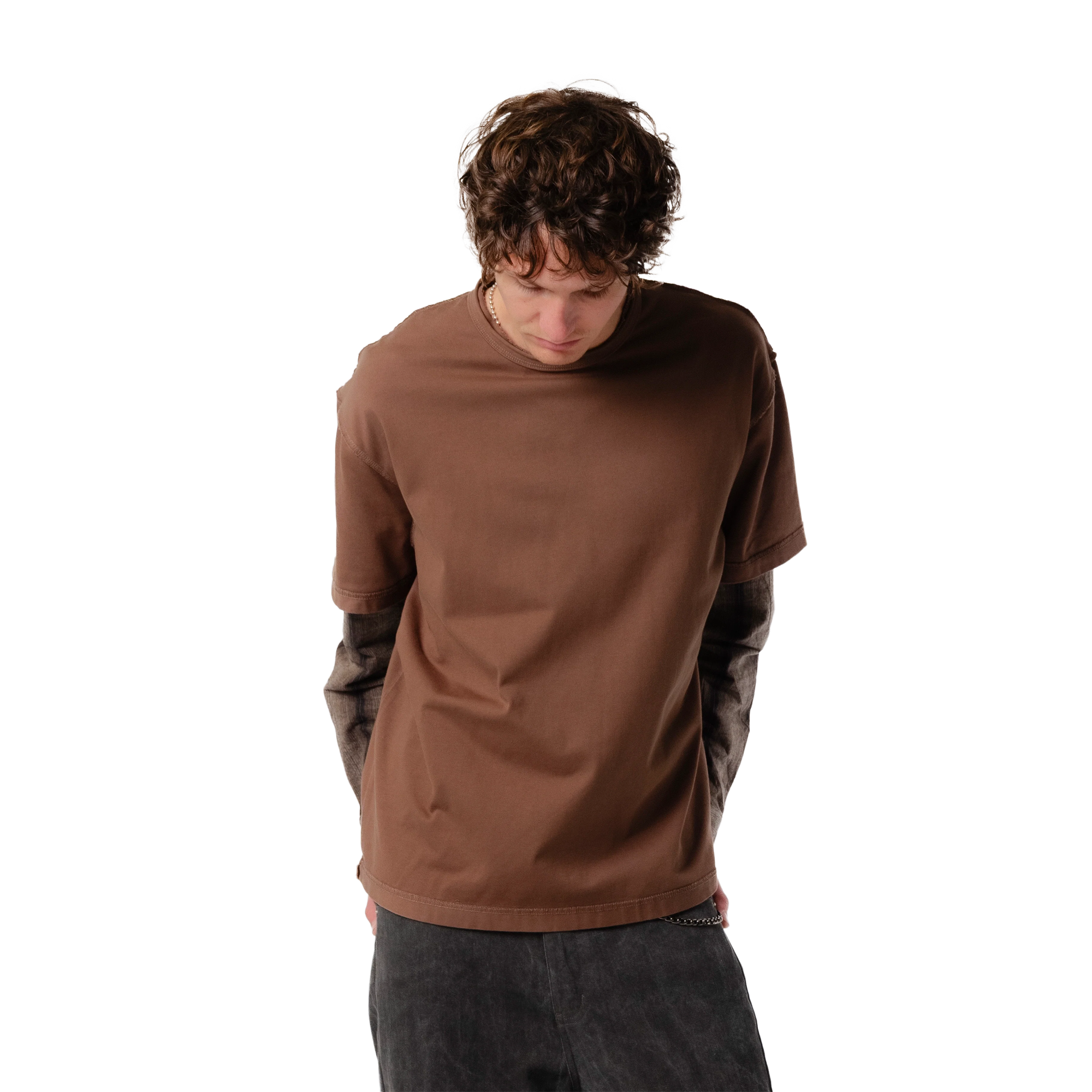 Beach Brains Dead End Shirt Brown/Ash Stripe