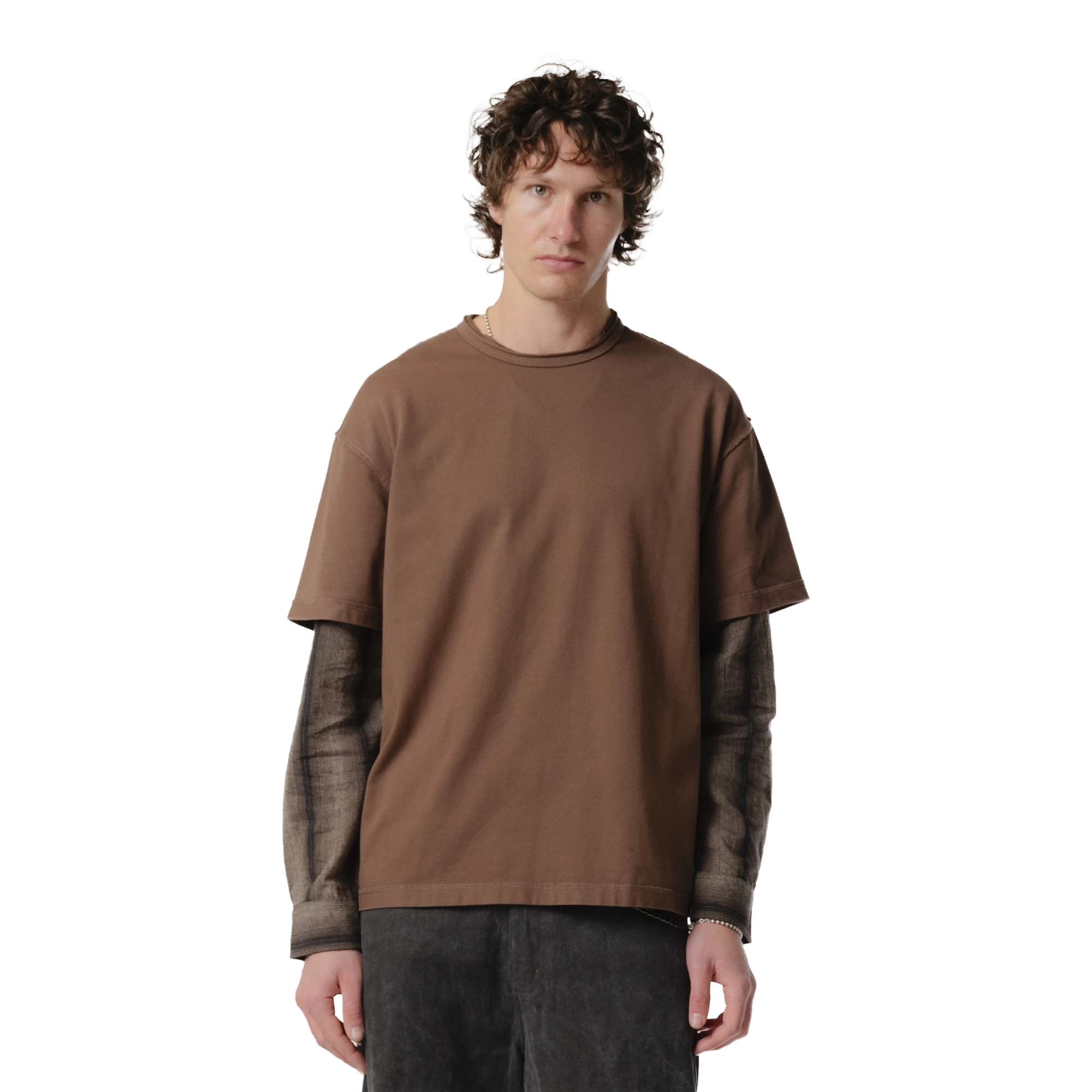 Beach Brains Dead End Shirt Brown/Ash Stripe