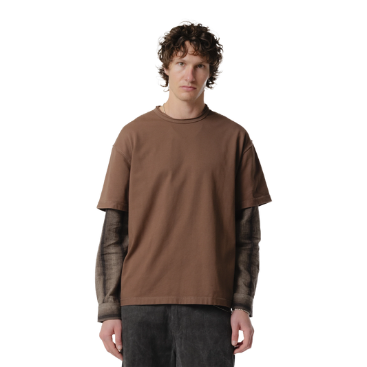 Beach Brains Dead End Shirt Brown/Ash Stripe