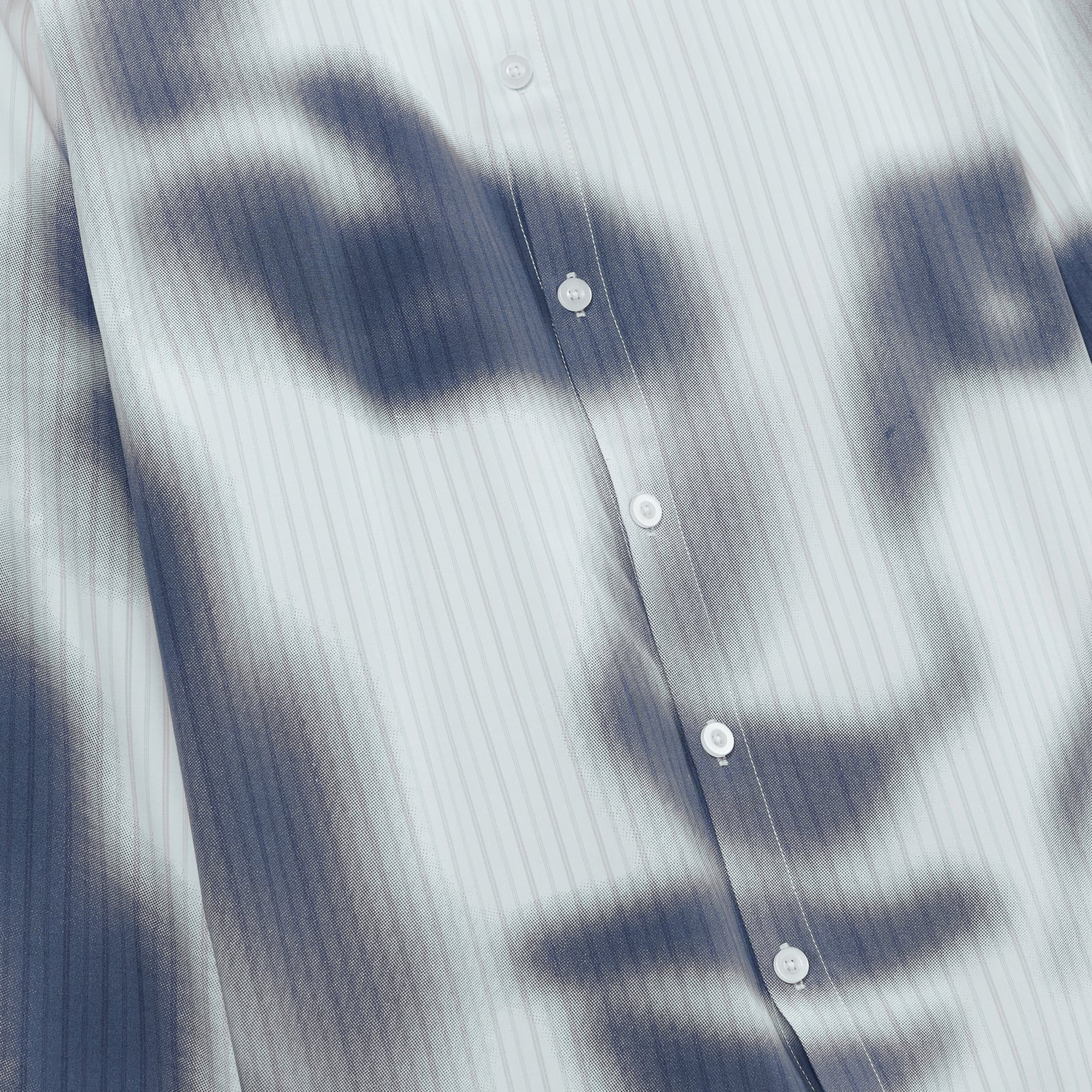 Kidsuper Blurry Face Airbrush Striped Button Up Black