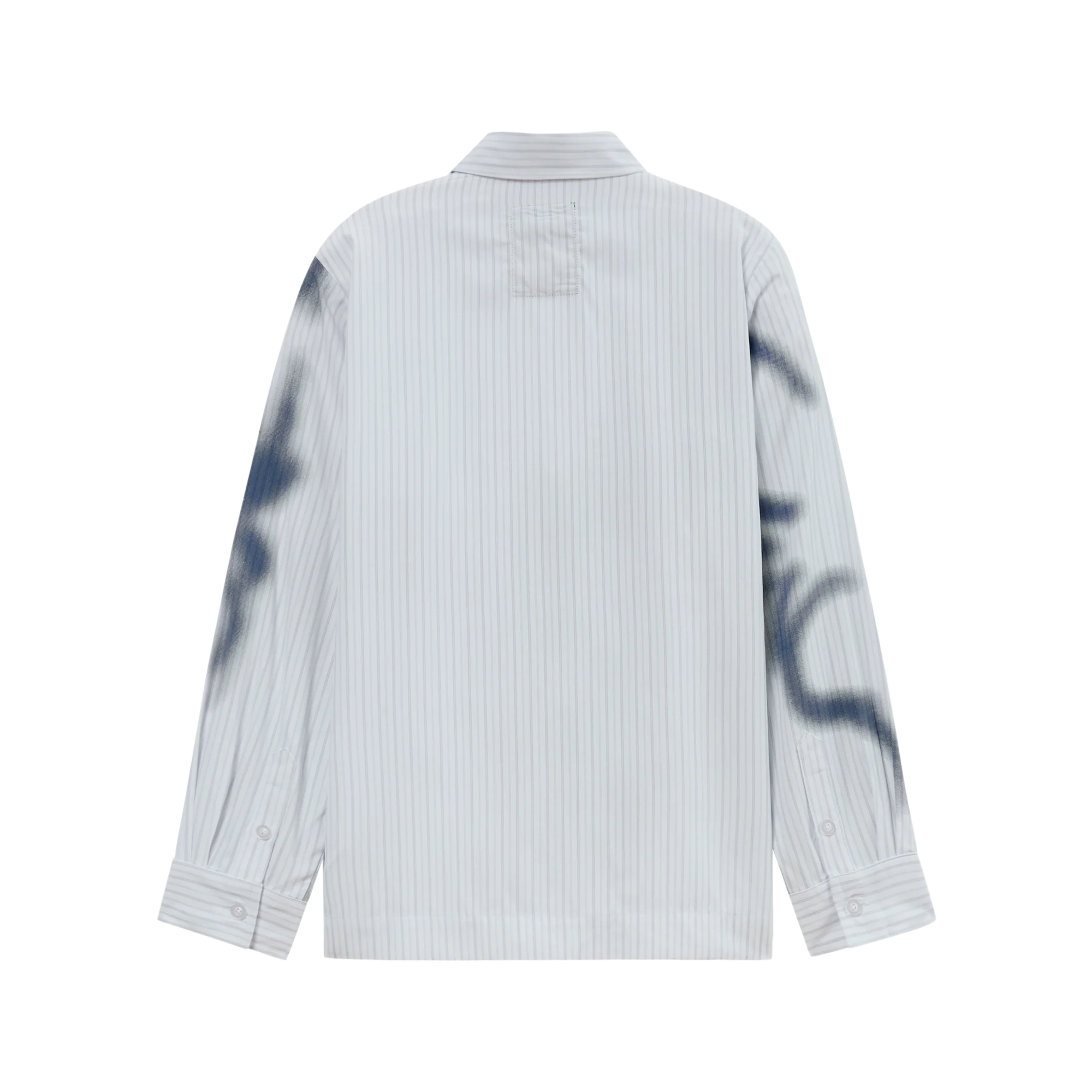 Kidsuper Blurry Face Airbrush Striped Button Up Black