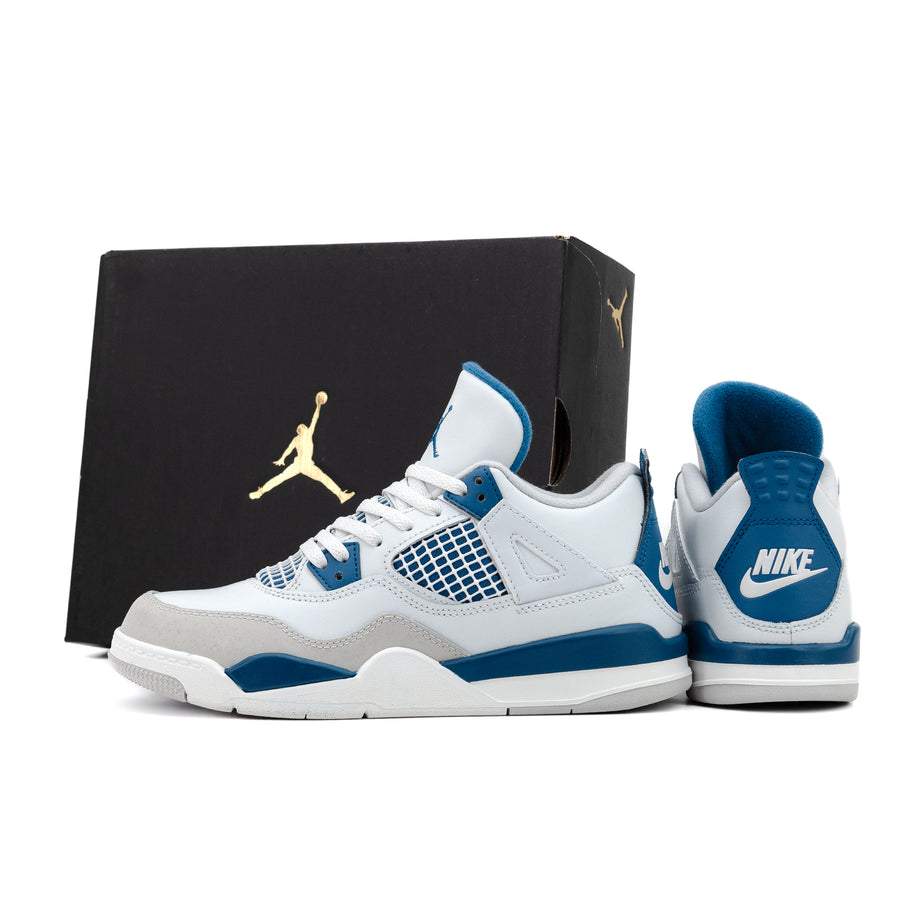 Nike Jordan 4 Retro (PS) Off White/Military Blue/Neutral Grey BQ7669-141