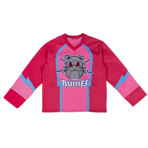 Members of The Rage Bullies LS Football Jersey Cherry Pink