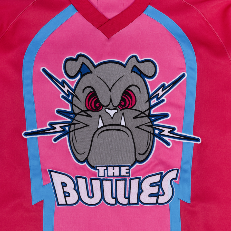 Members of The Rage Bullies LS Football Jersey Cherry Pink