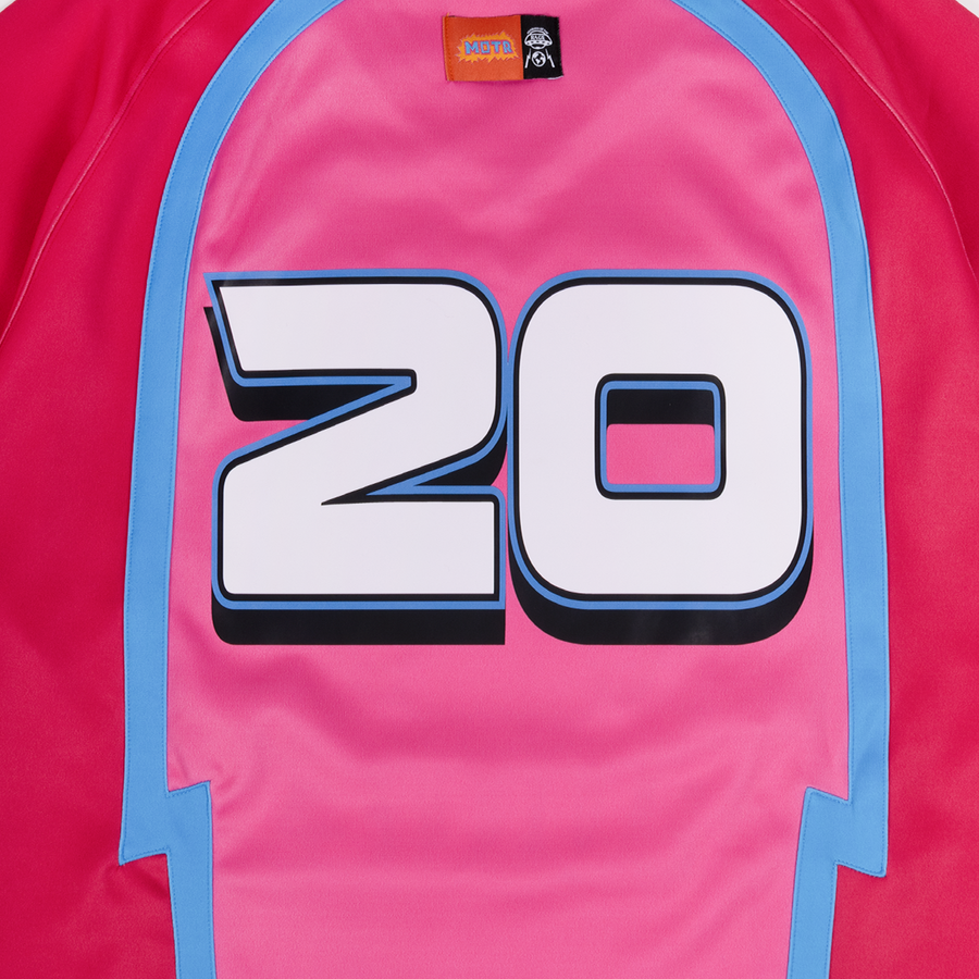 Members of The Rage Bullies LS Football Jersey Cherry Pink