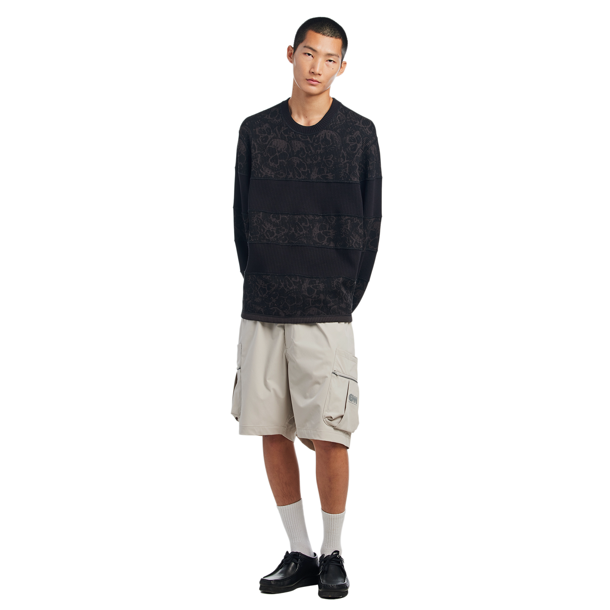 Babylon Patchwork Long Sleeve Jet Black