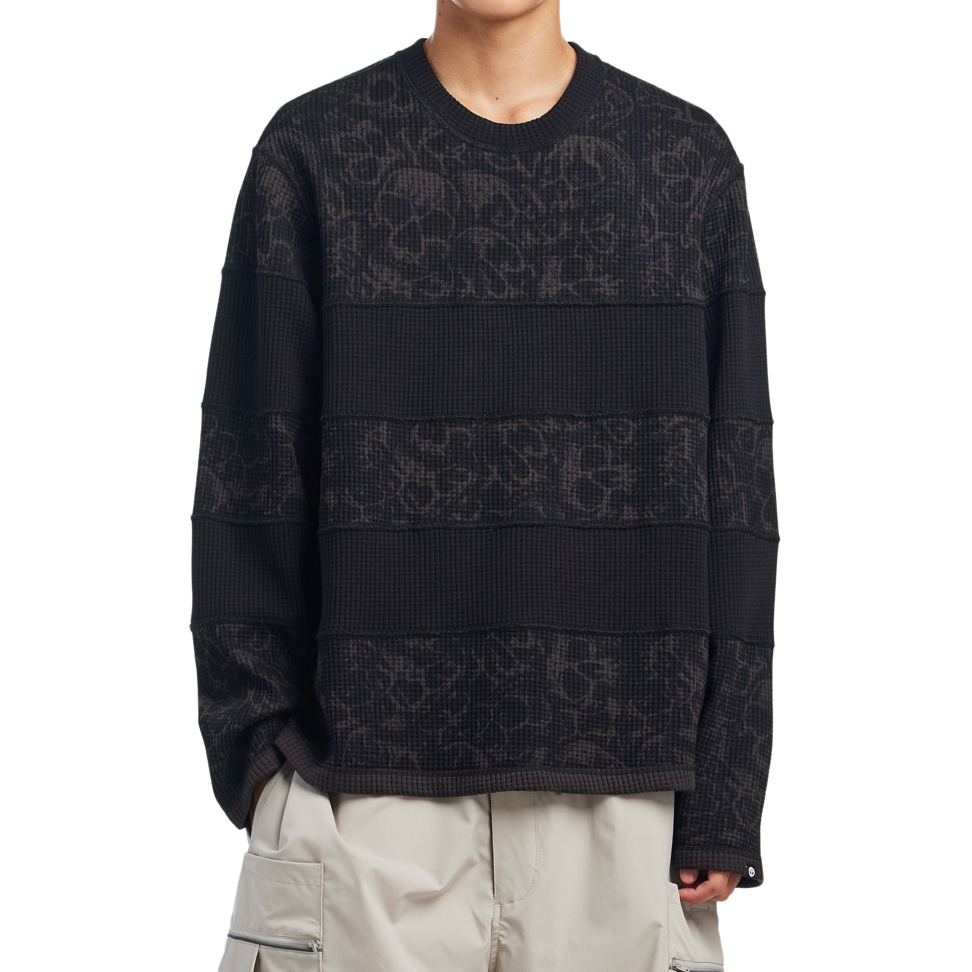 Babylon Patchwork Long Sleeve Jet Black