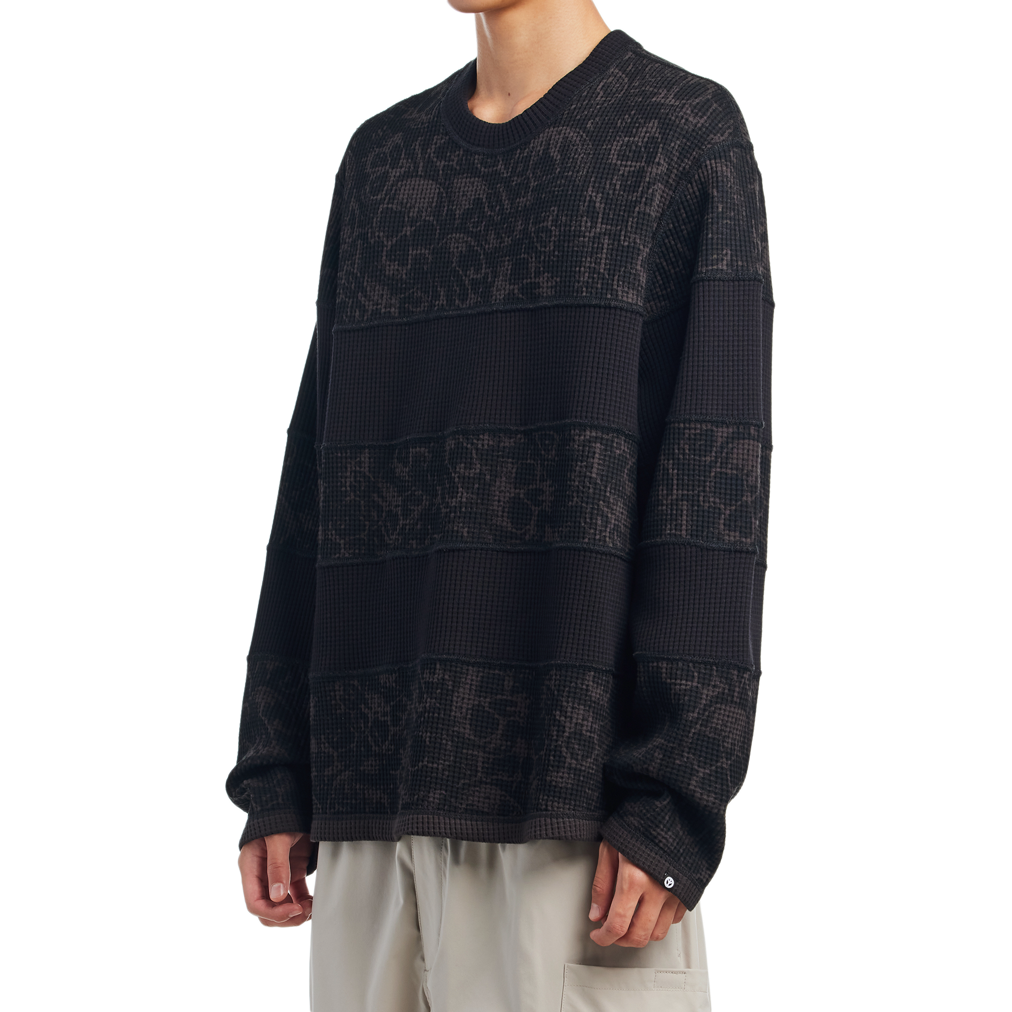 Babylon Patchwork Long Sleeve Jet Black