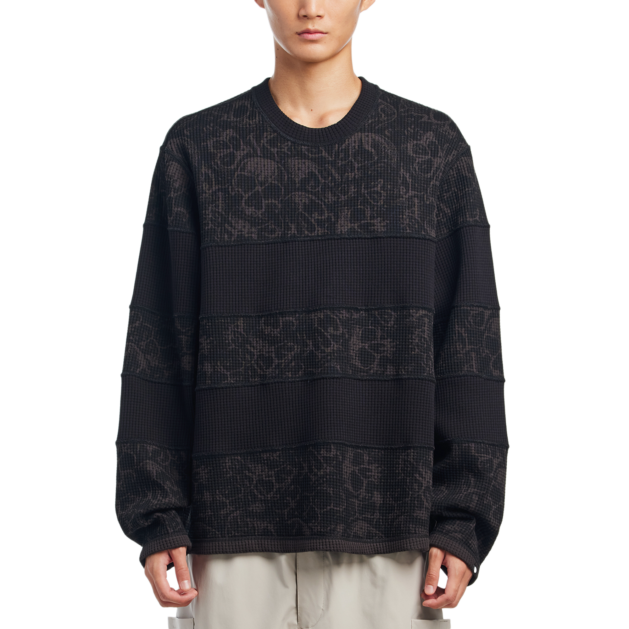 Babylon Patchwork Long Sleeve Jet Black